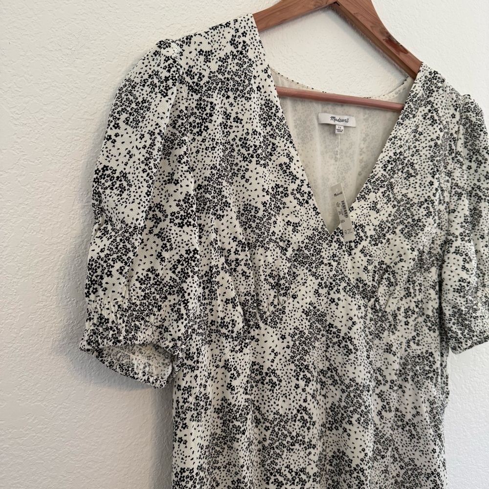 Madewell Women’s 12 Puff-Sleeve V-Neck Midi Dress in Floral NWT $158 - Picture 8 of 12